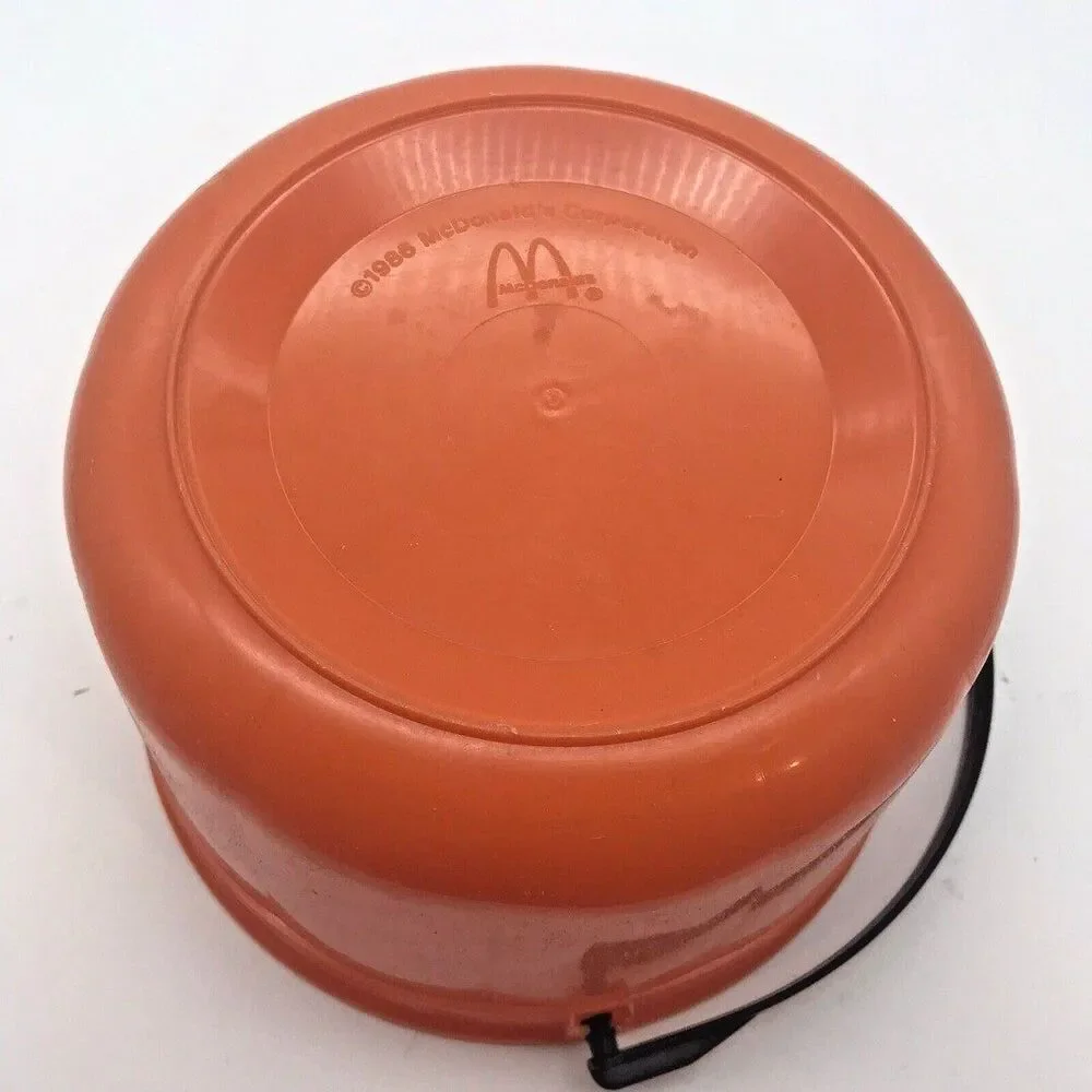 Vintage Plastic McBoo Jack O'Lantern Candy Bucket Pumpkin Trick Or Treat Pail